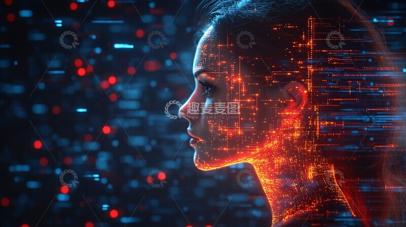 高清大图下载【趣麦麦图】数字脑神经网络