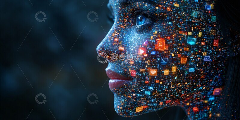 高清大图下载【趣麦麦图】社交媒体机器人脸