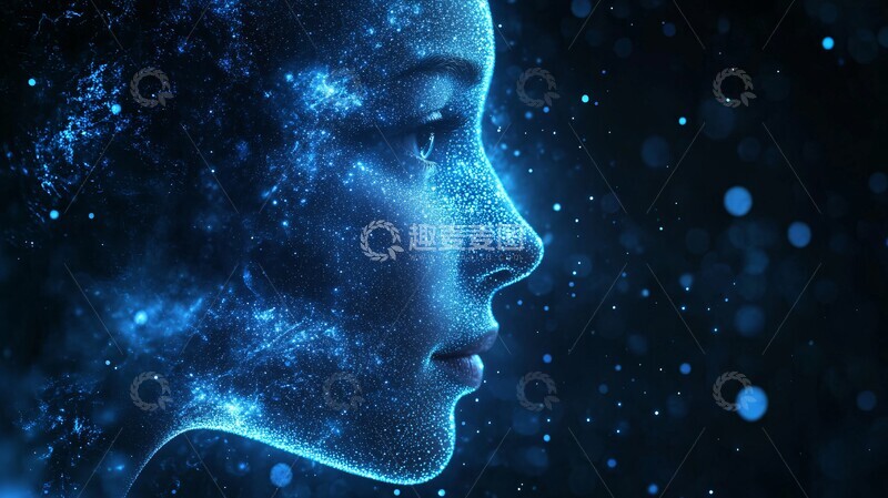 高清大图下载【趣麦麦图】数字人类发光头像2