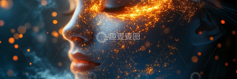 高清大图下载【趣麦麦图】人工智能蓝橙图