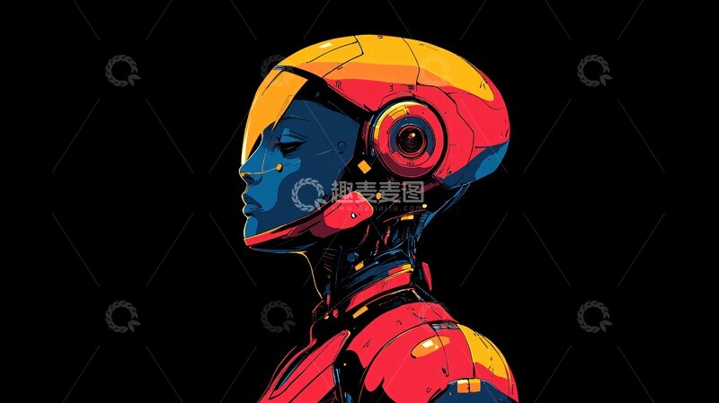 高清大图下载【趣麦麦图】人形机器人线条2