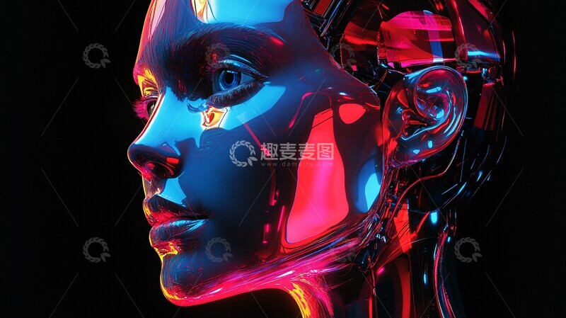 高清大图下载【趣麦麦图】人形机器人线条