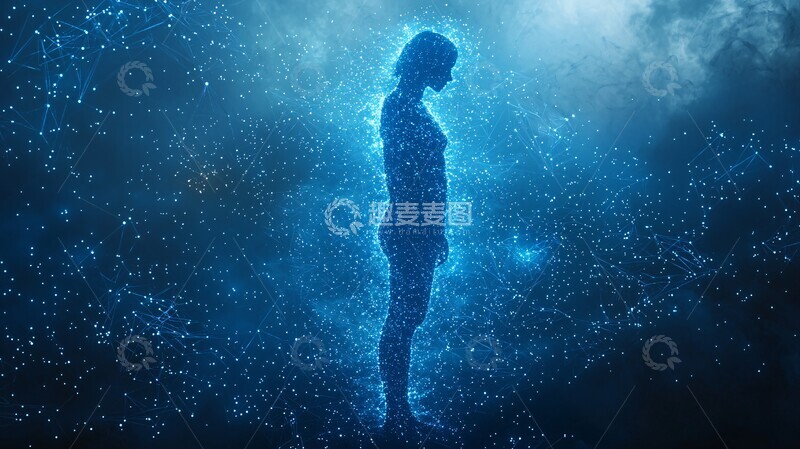 高清大图下载【趣麦麦图】蓝色数字网人体1