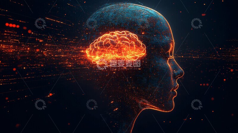 高清大图下载【趣麦麦图】数字创意脑部1