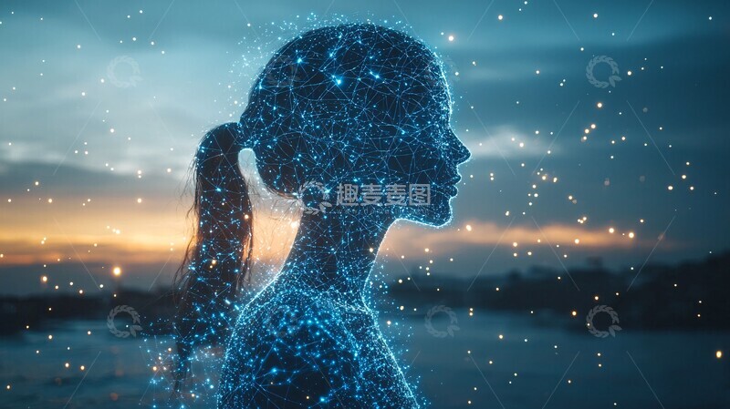 高清大图下载【趣麦麦图】蓝色数字网人体