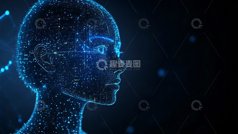 高清大图下载【趣麦麦图】数字人头像电路板2