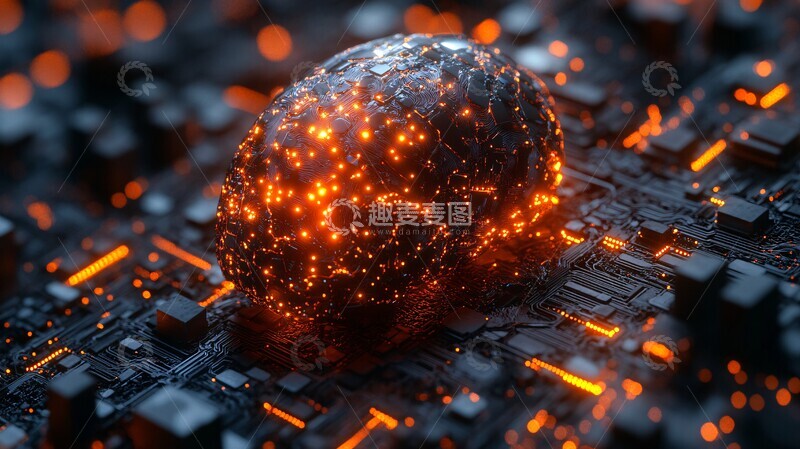 高清大图下载【趣麦麦图】人工智能神经连接1