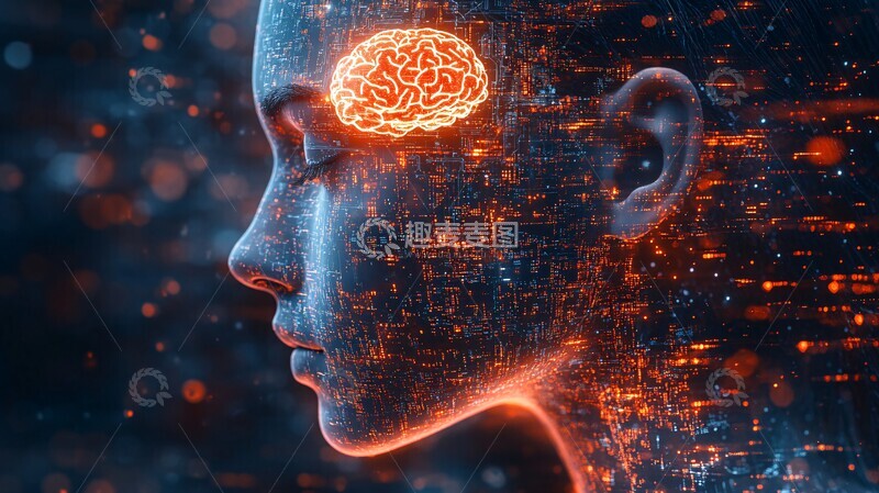 高清大图下载【趣麦麦图】大脑与数字元素