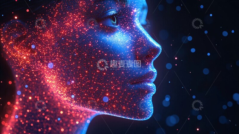 高清大图下载【趣麦麦图】红蓝线点头红色蓝色线条