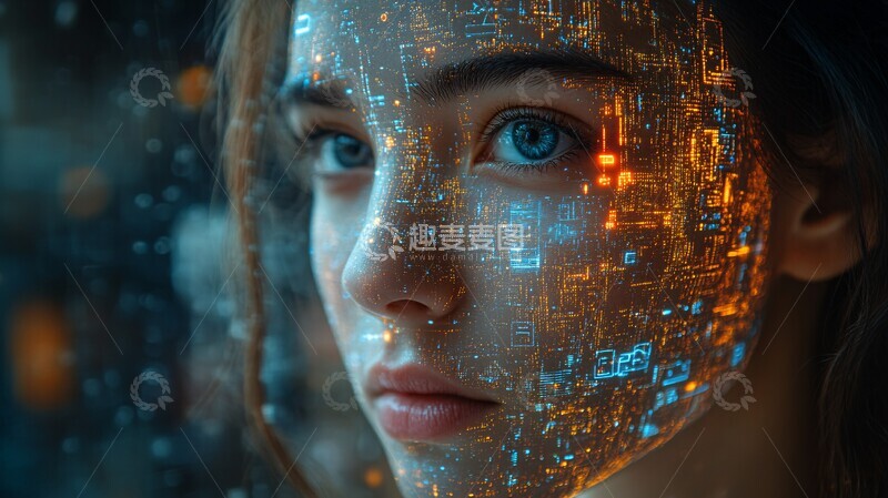 高清大图下载【趣麦麦图】大脑与数字元素1