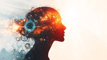 人像头脑齿轮光芒