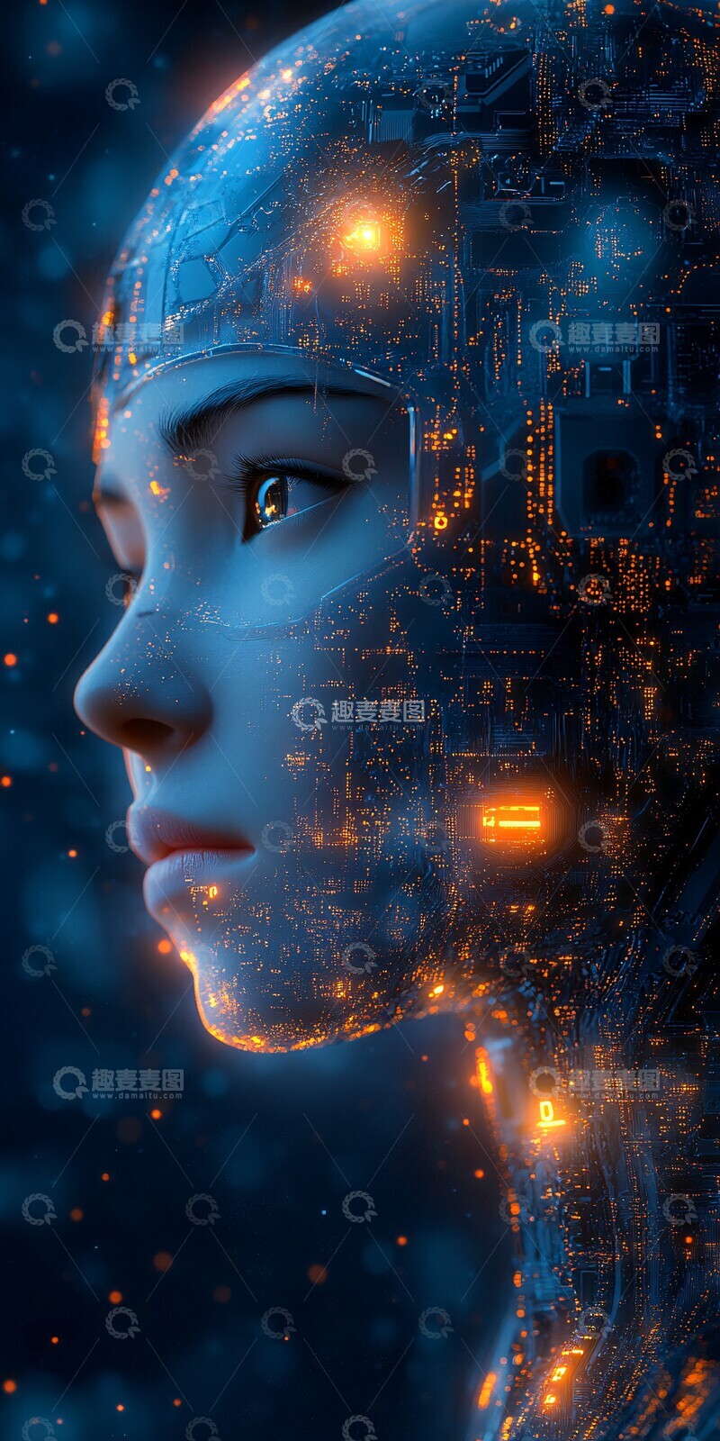 高清大图下载【趣麦麦图】人工智能背景7