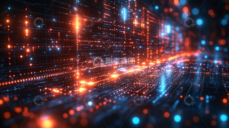 高清大图下载【趣麦麦图】光点虚拟网格1