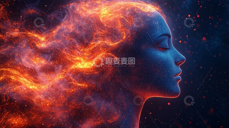 高清大图下载【趣麦麦图】人类轮廓思维流动