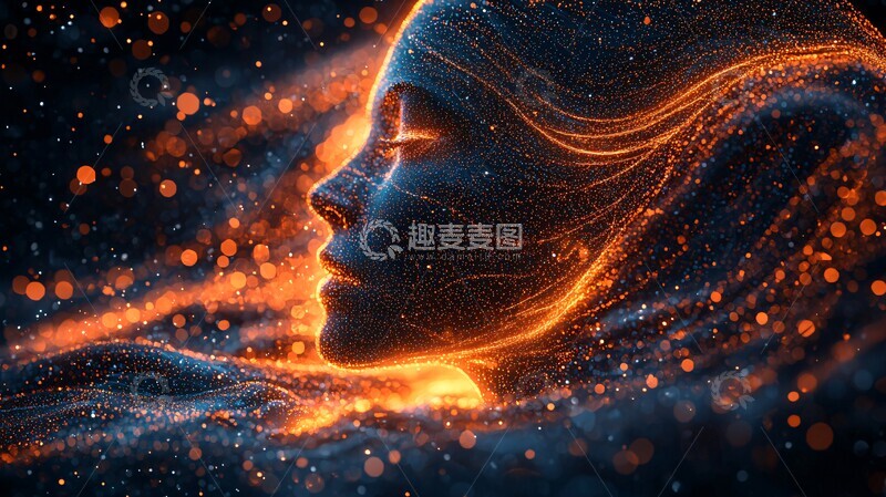 高清大图下载【趣麦麦图】人类轮廓思维流动1