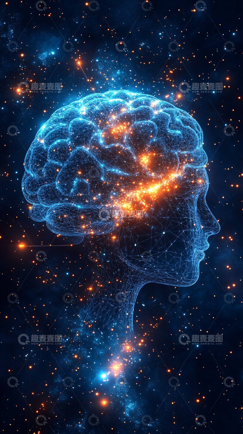 高清大图下载【趣麦麦图】脑创新科技蓝线1