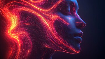 人类轮廓思维流动2