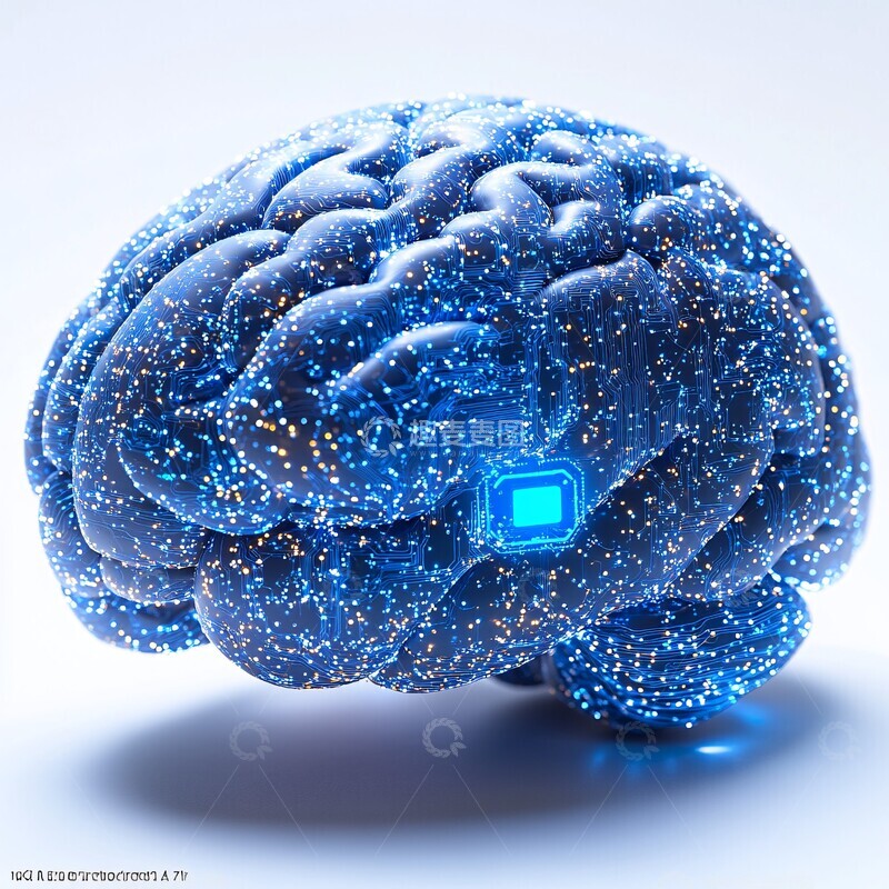 高清大图下载【趣麦麦图】人工智能蓝色大脑1