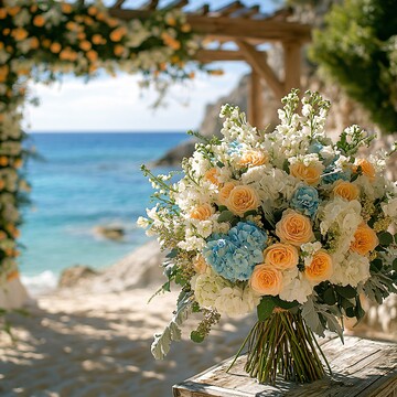 海边庭院婚礼花卉1