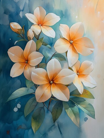 茉莉花水彩画