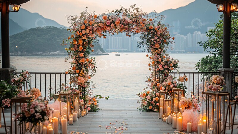 高清大图下载【趣麦麦图】梦幻婚礼花艺拱门1