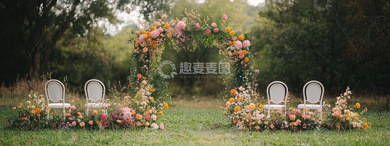 高清大图下载【趣麦麦图】粉色橙色婚礼布置