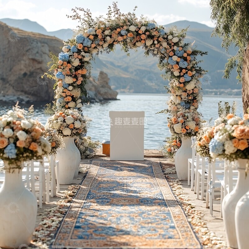 高清大图下载【趣麦麦图】白色花艺圆形