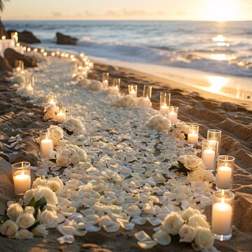 玫瑰花瓣烛光路径4