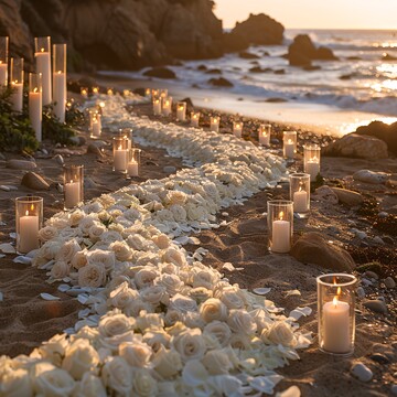 玫瑰花瓣烛光路径1