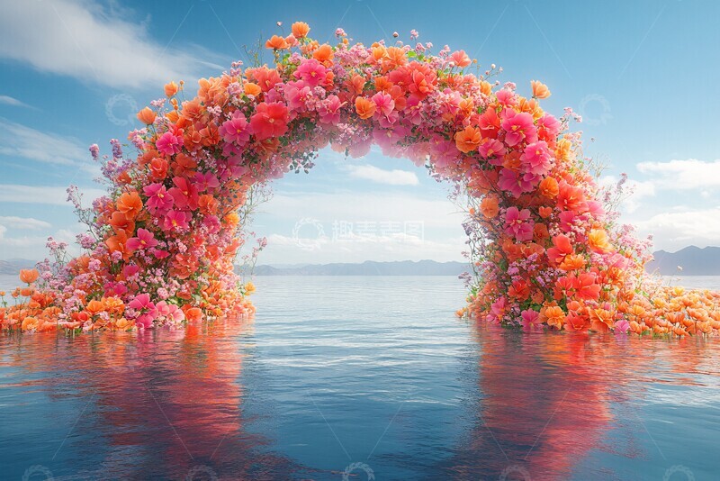 高清大图下载【趣麦麦图】花海与海天花海海天花艺