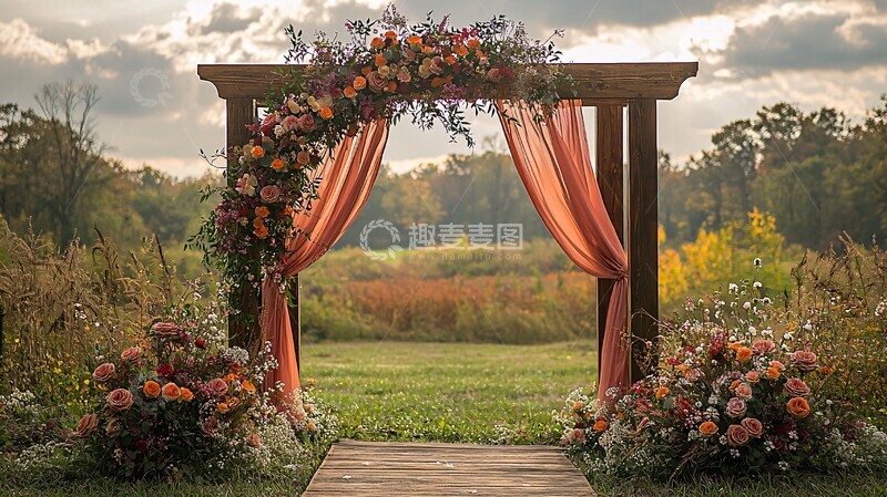 高清大图下载【趣麦麦图】婚礼拱门背景2