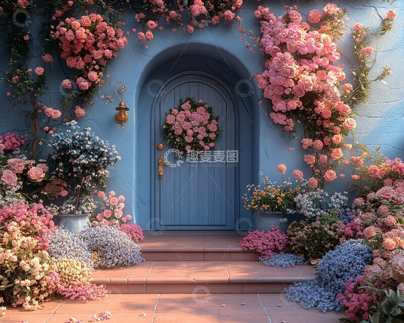 高清大图下载【趣麦麦图】花环拱门背景1