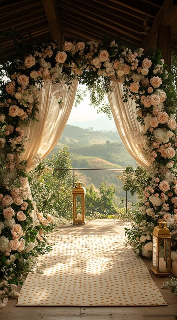 白玫瑰花拱婚礼入口2