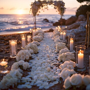 玫瑰花瓣烛光路径3