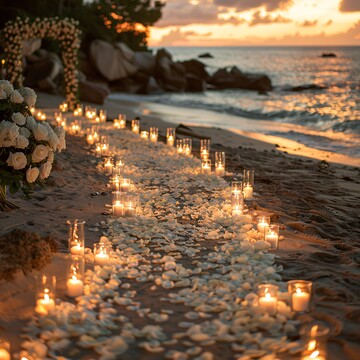 玫瑰花瓣烛光路径2