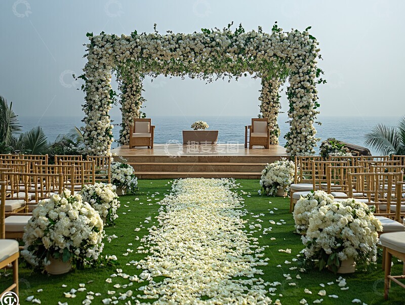 高清大图下载【趣麦麦图】白花绿草婚礼布置