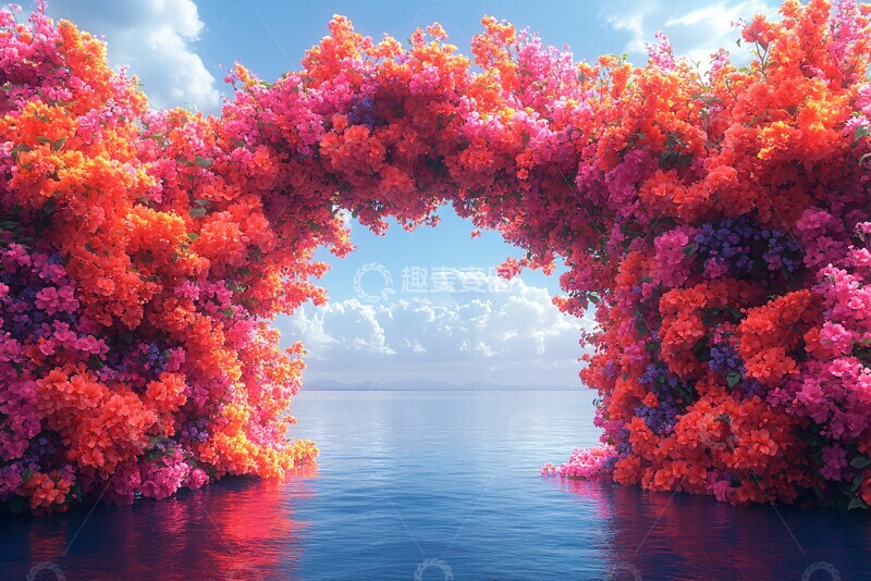 高清大图下载【趣麦麦图】花海与海天花海海天花艺2