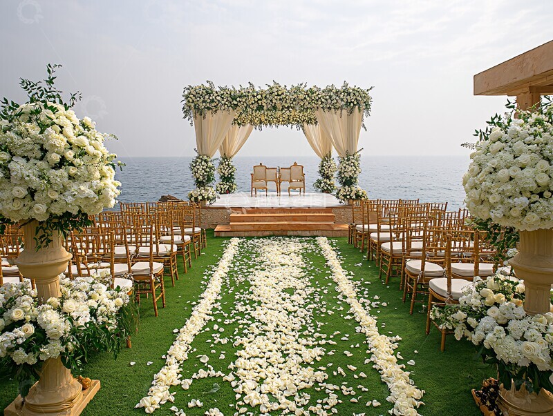 高清大图下载【趣麦麦图】白花绿草婚礼布置1