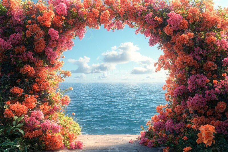 高清大图下载【趣麦麦图】花海与海天花海海天花艺1