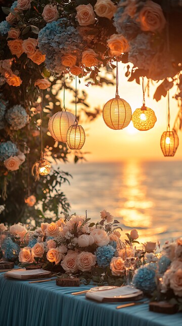 海边婚礼晚霞布置2