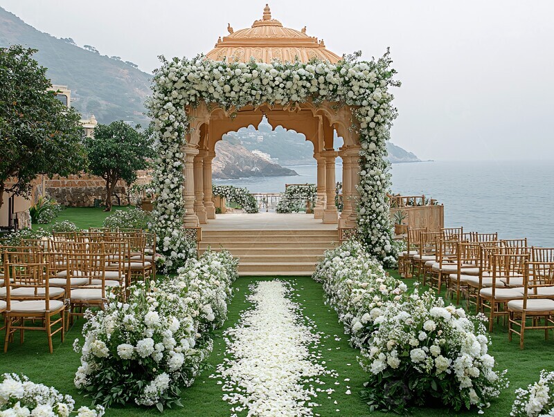 高清大图下载【趣麦麦图】白花绿草婚礼布置2