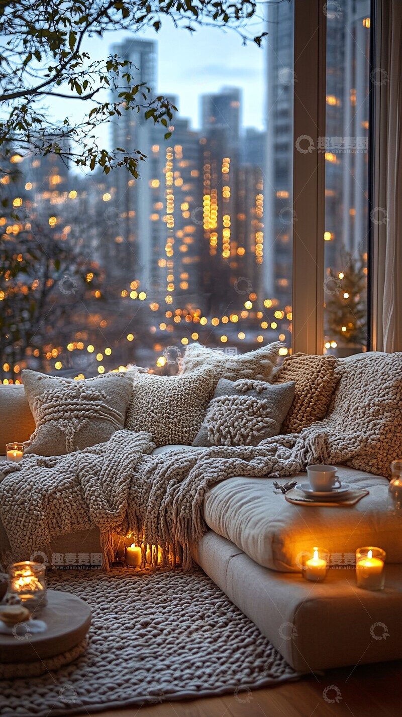 高清大图下载【趣麦麦图】软沙发烛光茶杯2