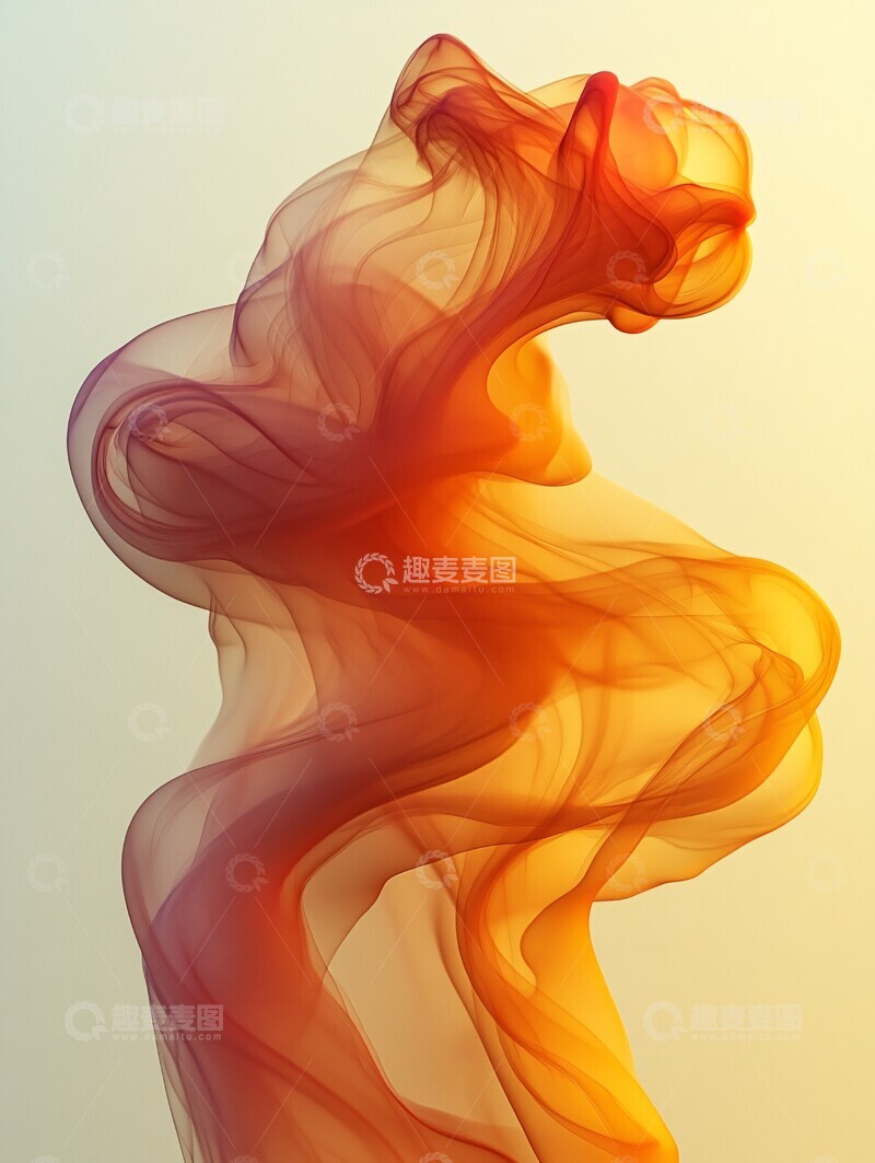 高清大图下载【趣麦麦图】橙黄烟雾曲线1