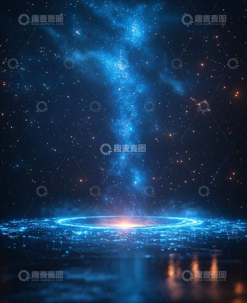 高清大图下载【趣麦麦图】星环夜空数字浮动2