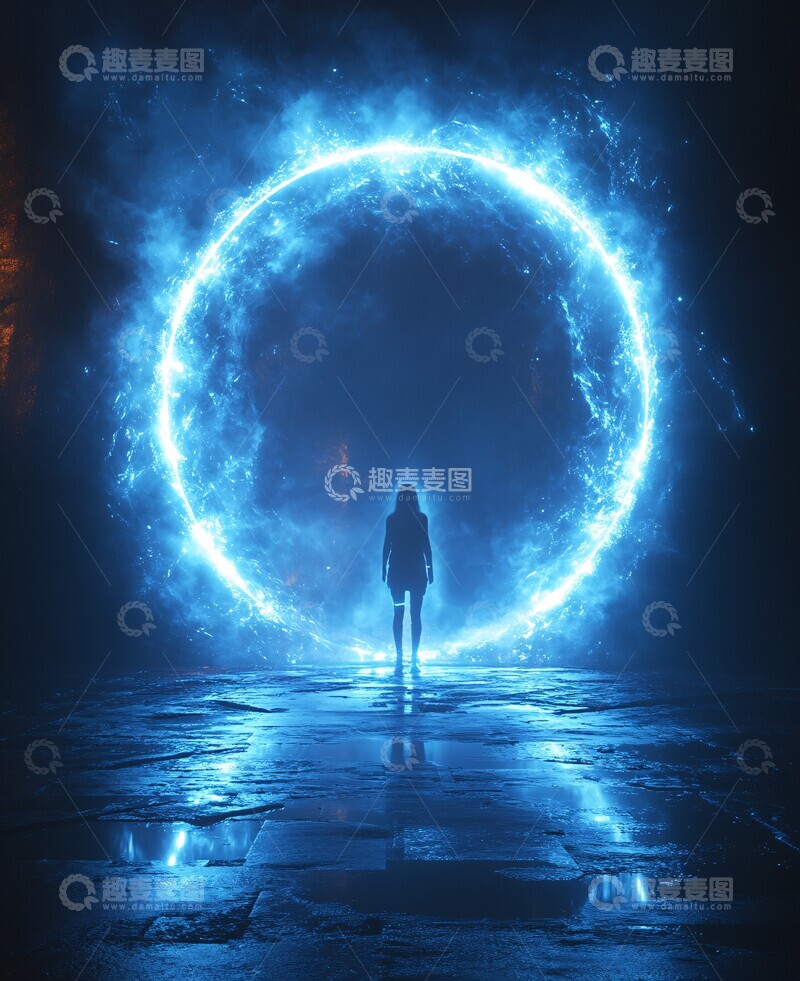 高清大图下载【趣麦麦图】-光环之门光芒四射
