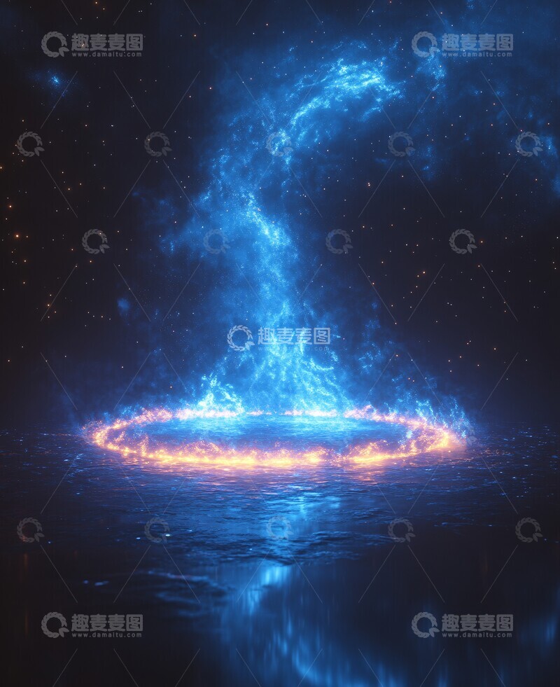 高清大图下载【趣麦麦图】星环夜空数字浮动