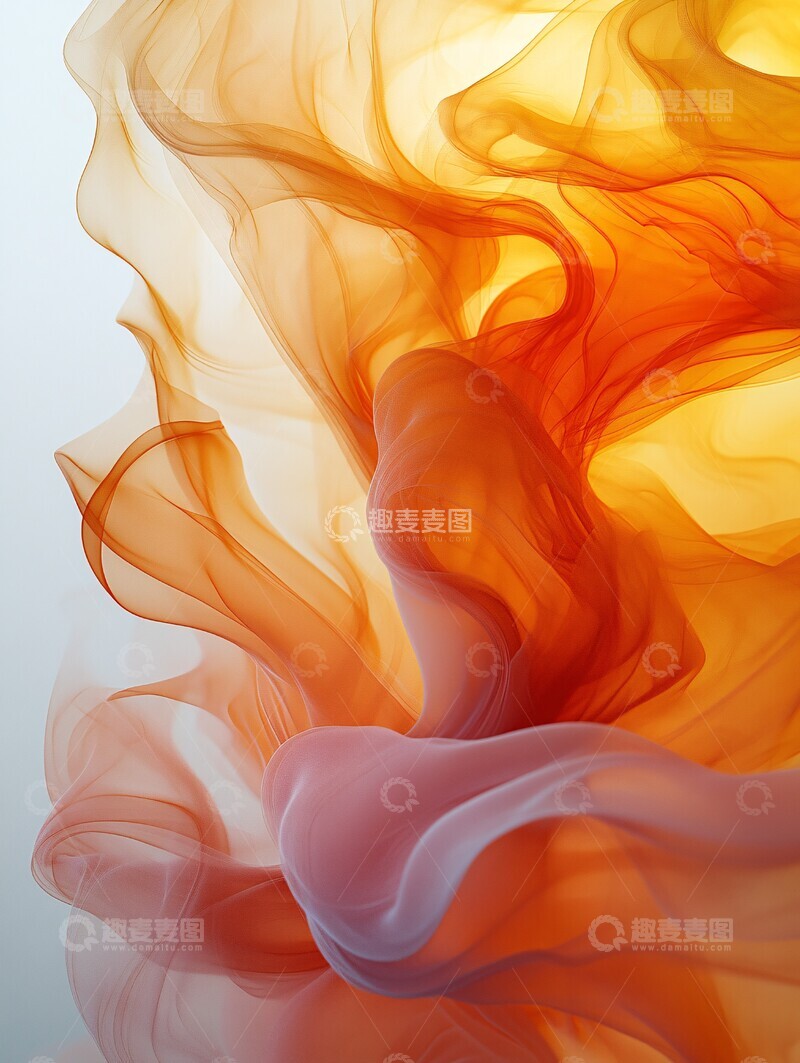 高清大图下载【趣麦麦图】橙黄烟雾曲线2