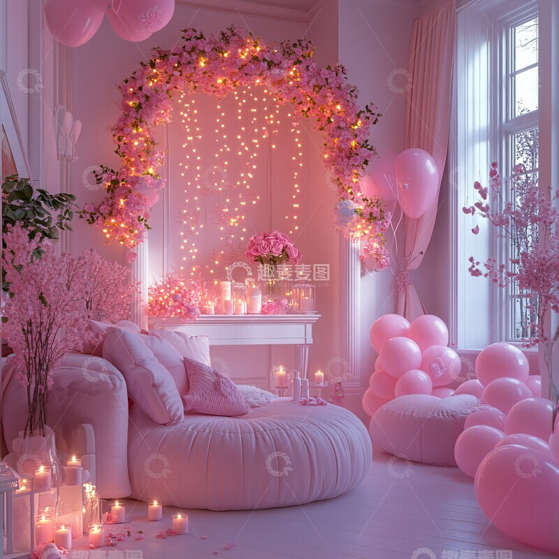 高清大图下载【趣麦麦图】粉色灯光浪漫夜