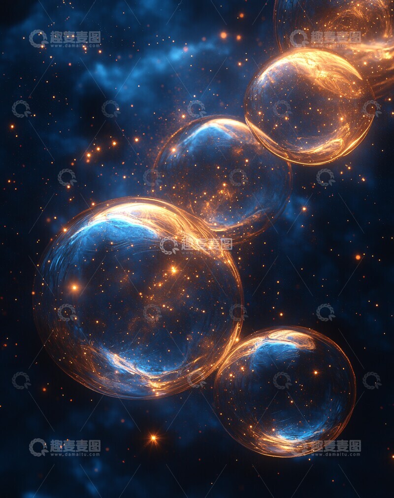 高清大图下载【趣麦麦图】金泡深蓝背景1