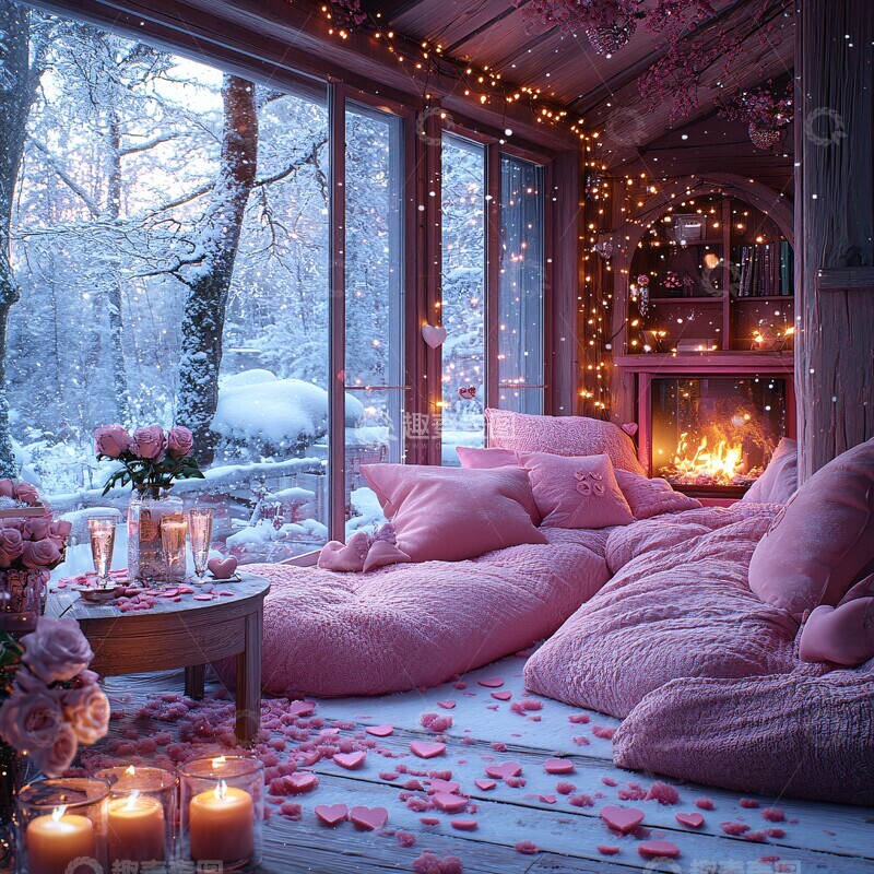 高清大图下载【趣麦麦图】情人节温馨房间2